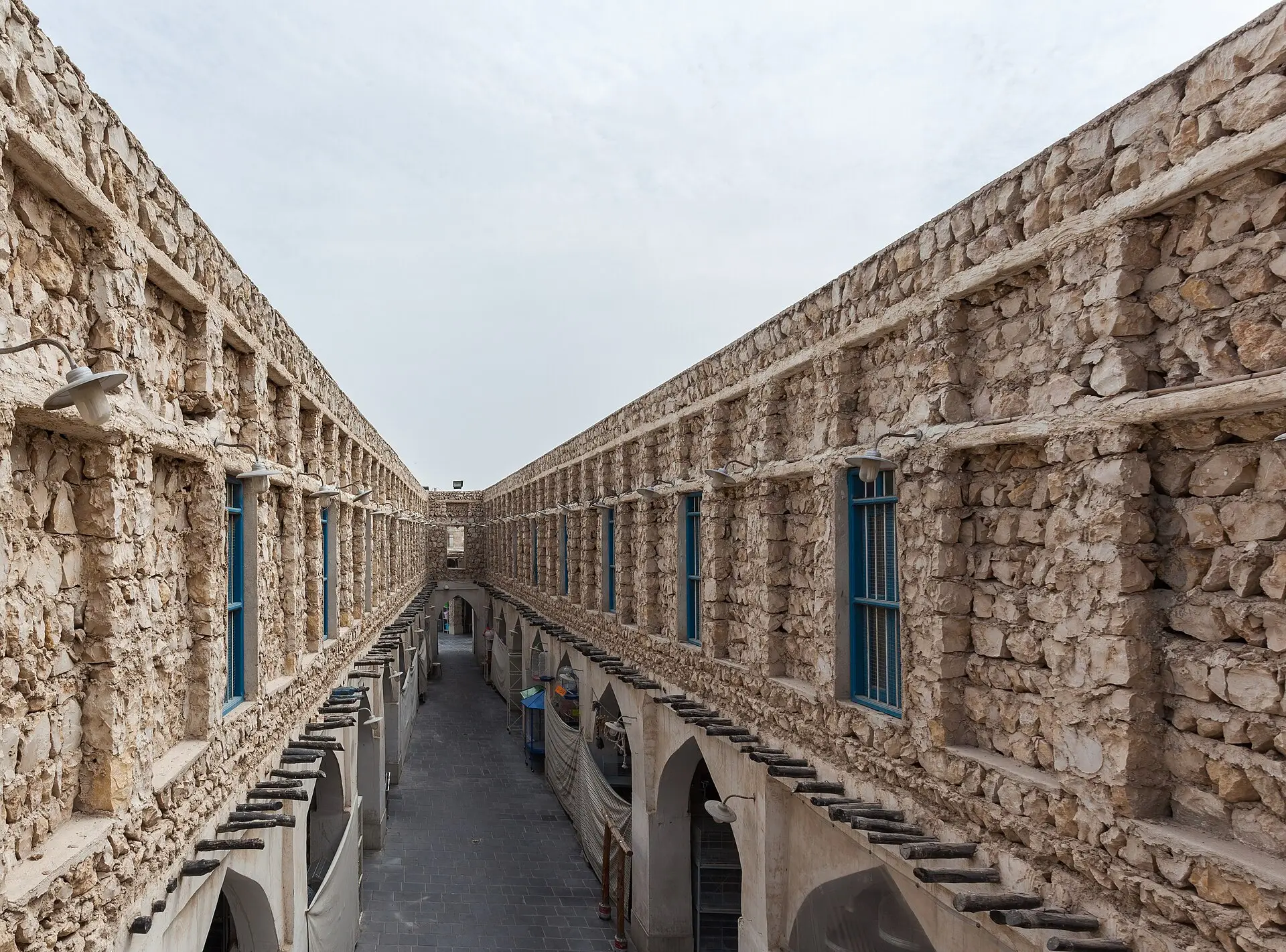 A stone-walled lane in Souq Waqif, Doha